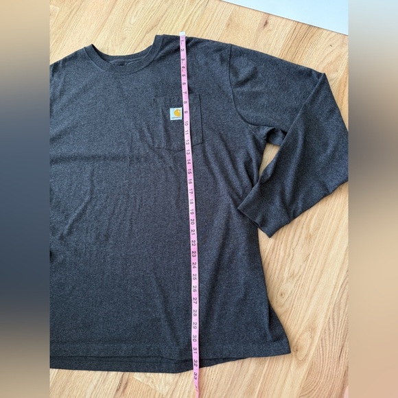 Carhartt Men’s Long Sleeve T-Shirt w/ Pocket Charcoal Gray Size 2XL - Picture 7 of 8